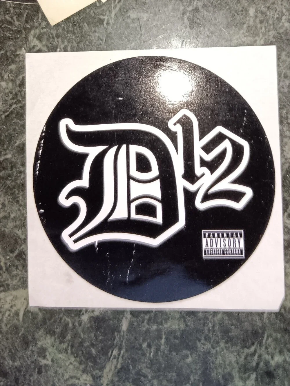 vintage 2001 promotional sticker for the hip-hop group D12 (Detroit Twelve) prom